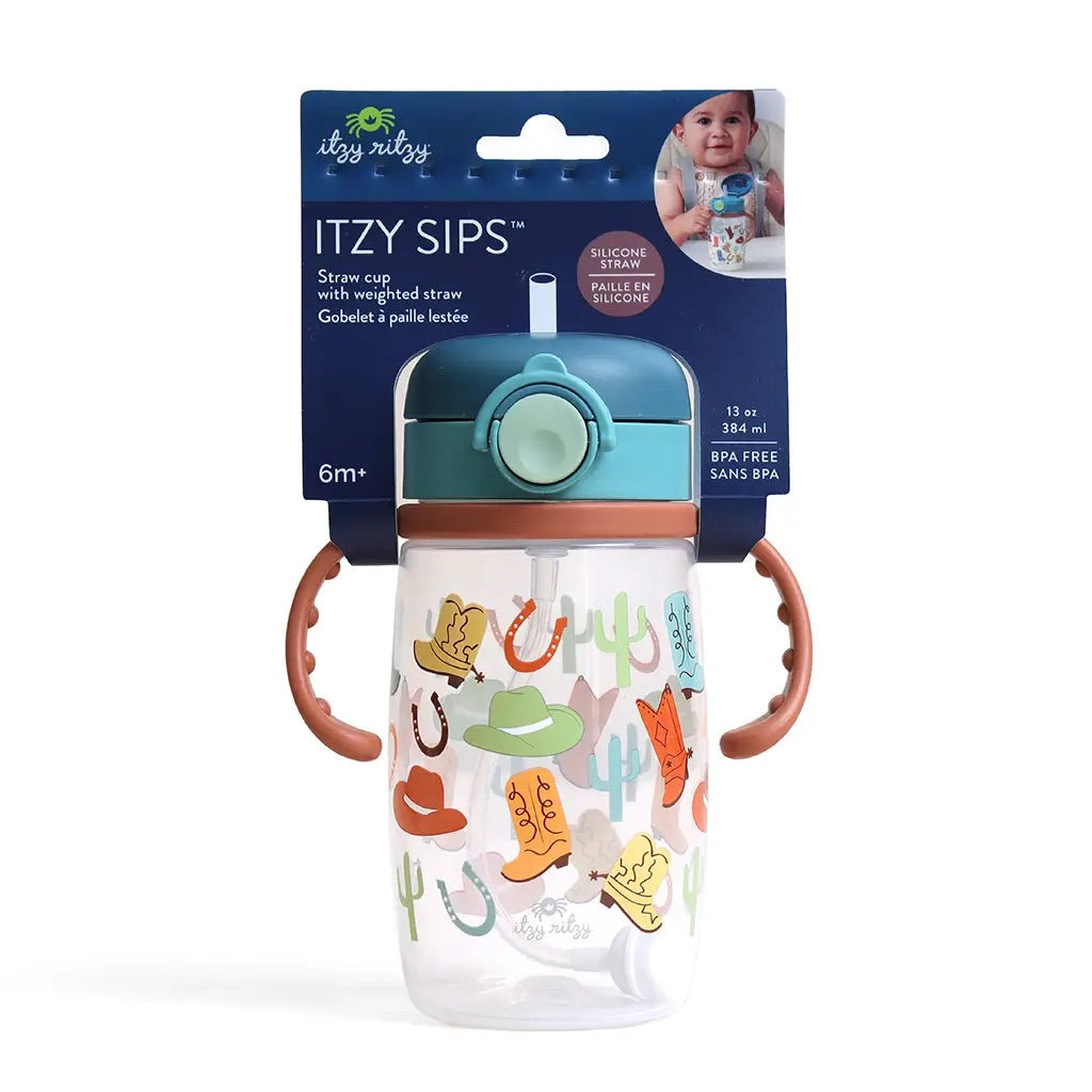 Itzy Sips- Straw Cup w/Snap-Close Lid-Giddy Up