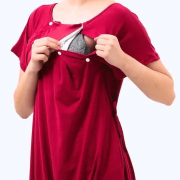 Thumbnail: Deep Red Maternity Labor and Delivery Hospital Gown (Nursing/Epidural)