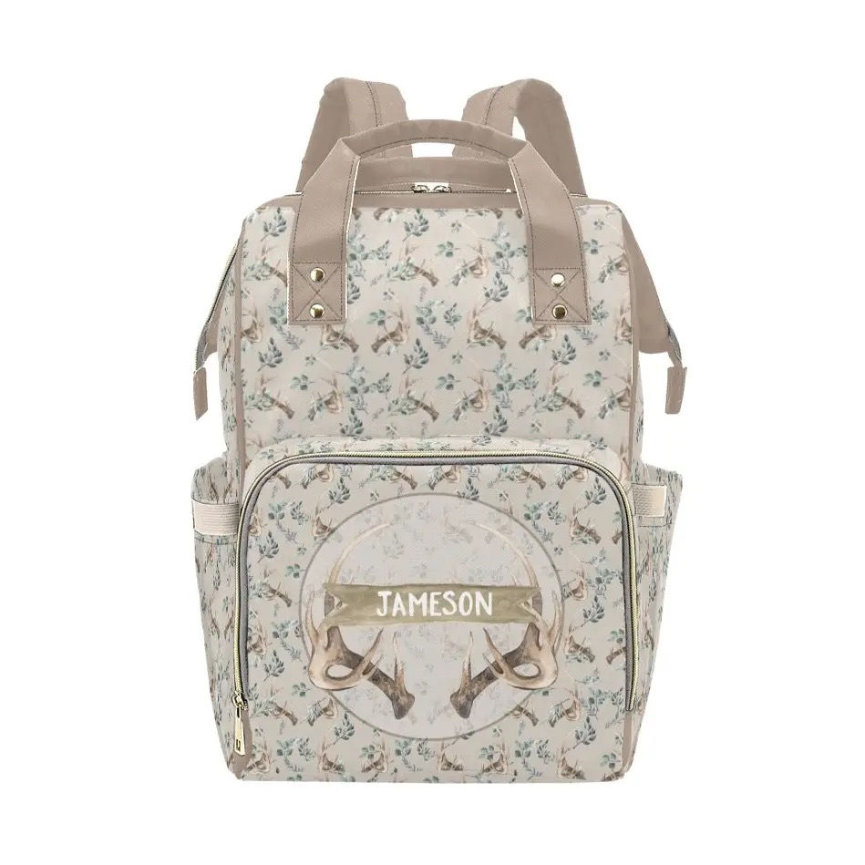Boho Antlers Personalized Diaper Bag