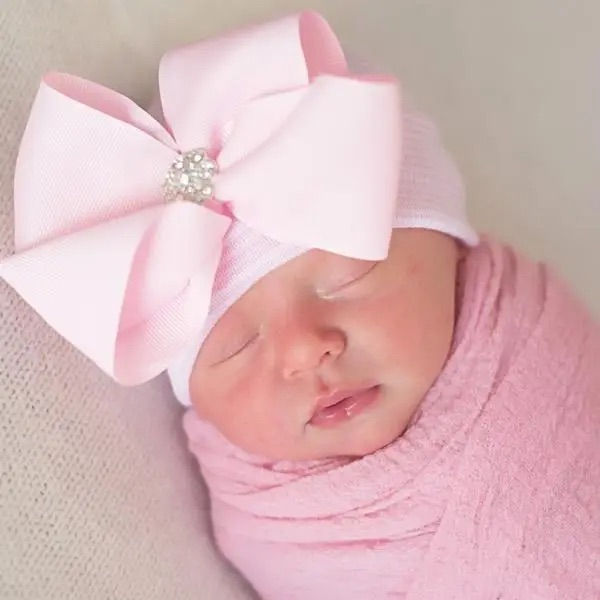 Pink Bella Bow/Rhinestone Center Hat