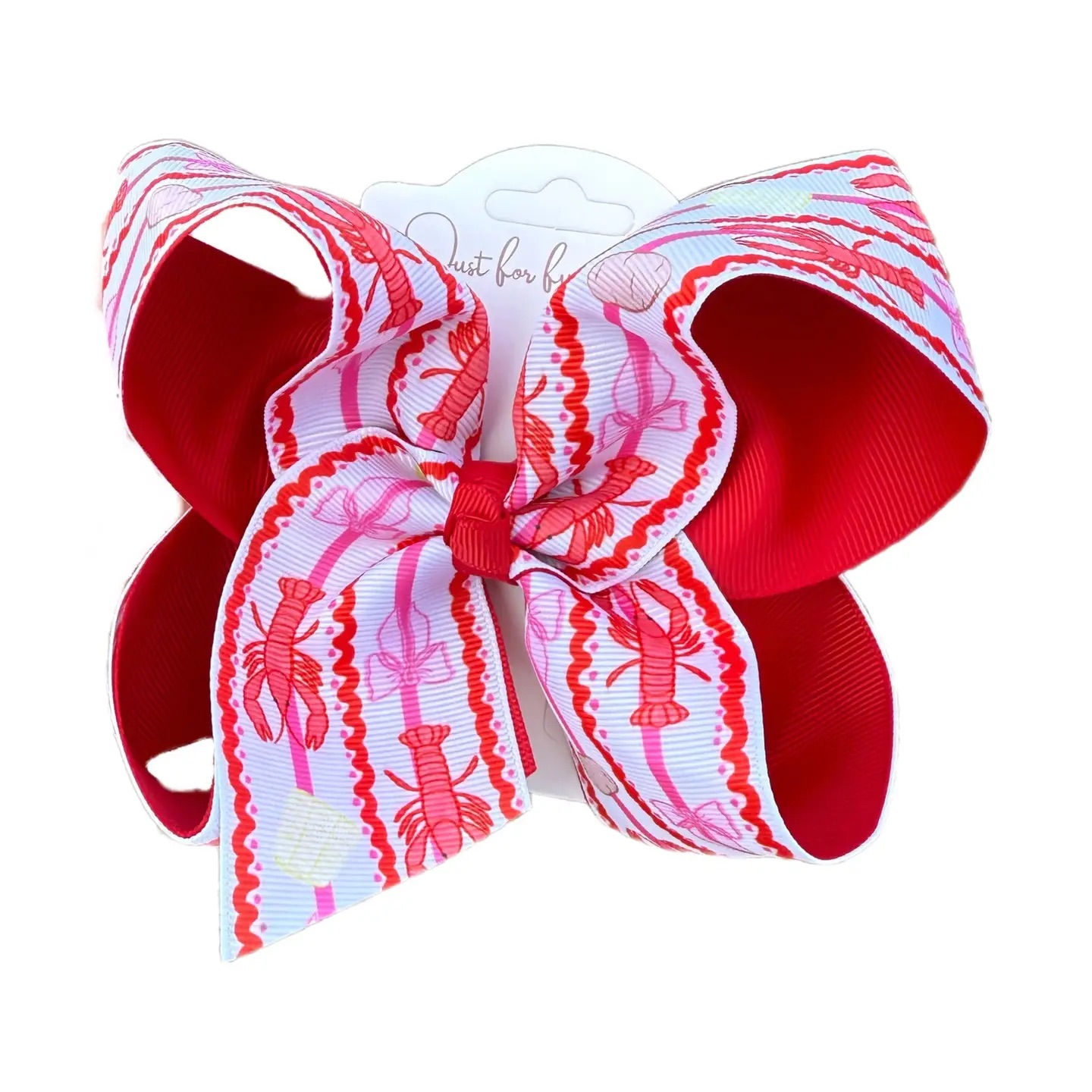 Crawfish Boil Doodle Printed Hair Bow