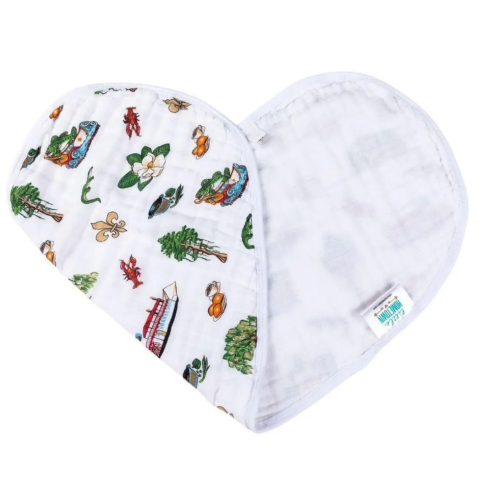 Thumbnail: Baby Burp Cloth & Bib Combo: Louisiana Baby
