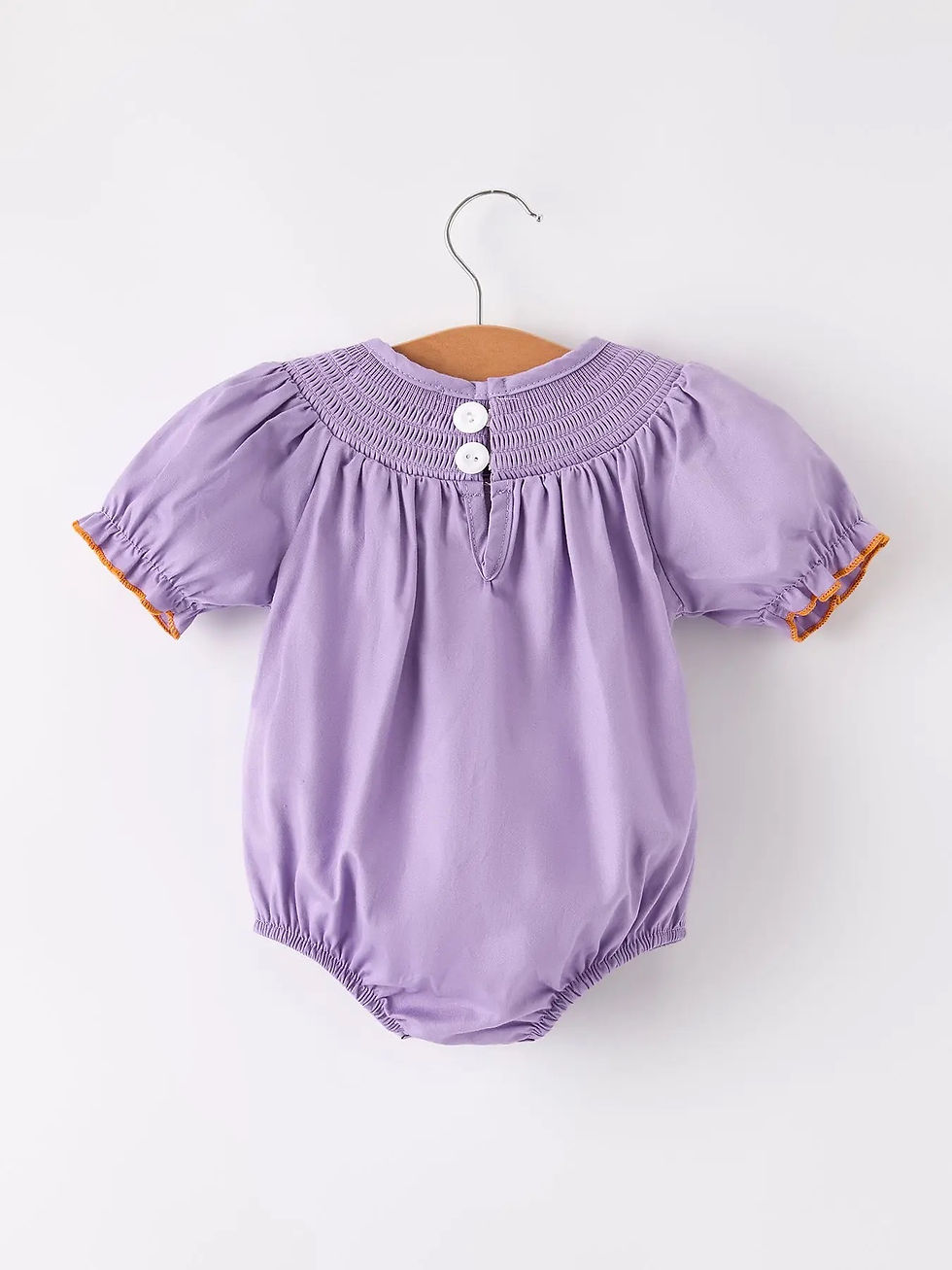 Thumbnail: Purple Halloween Smock Embroidery Romper