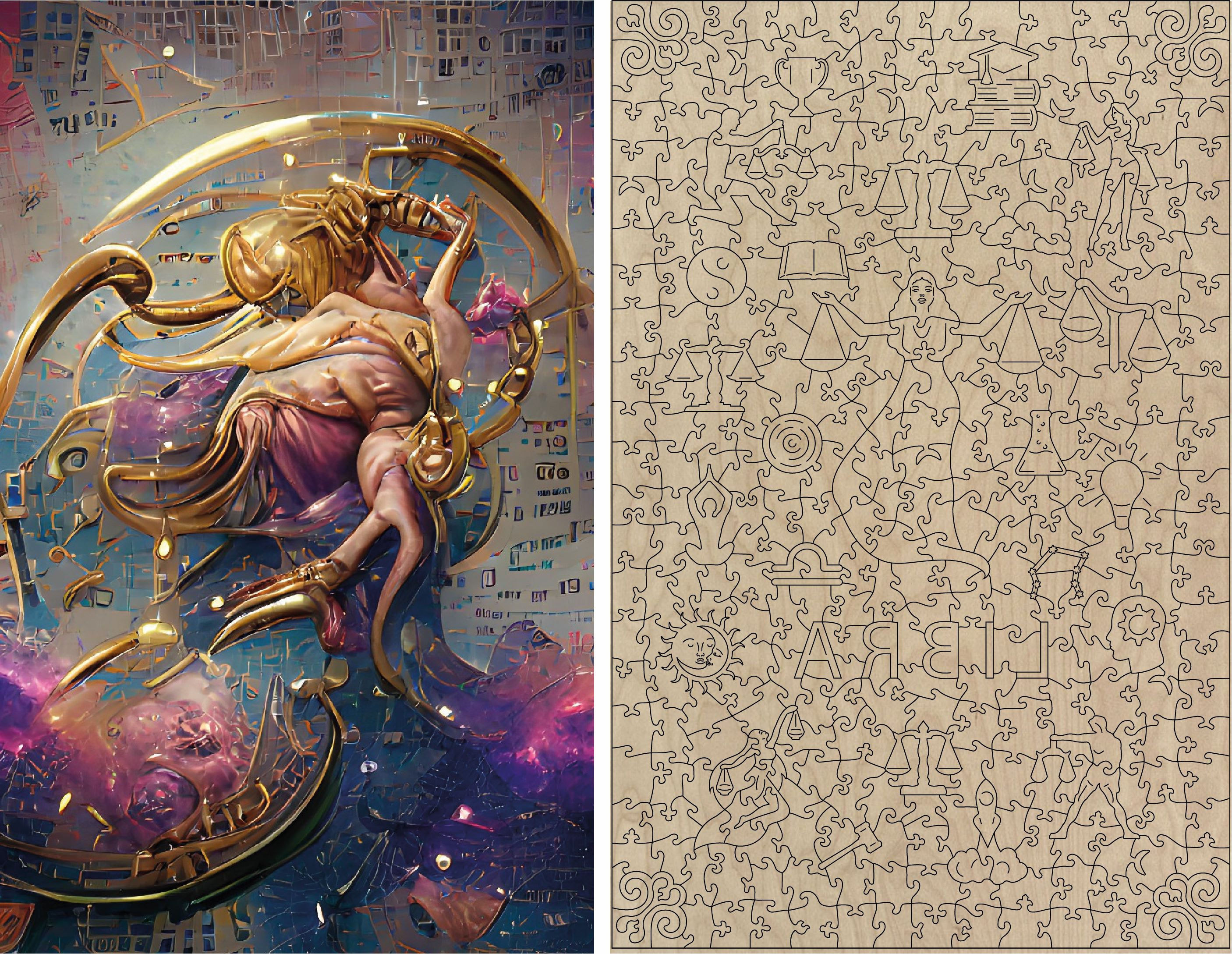Libra Zodiac Wooden Jigsaw Puzzle