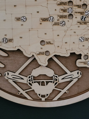 Baseball Stadiums Layered Map Tracker. MLB | Palmetto Puzzleworks