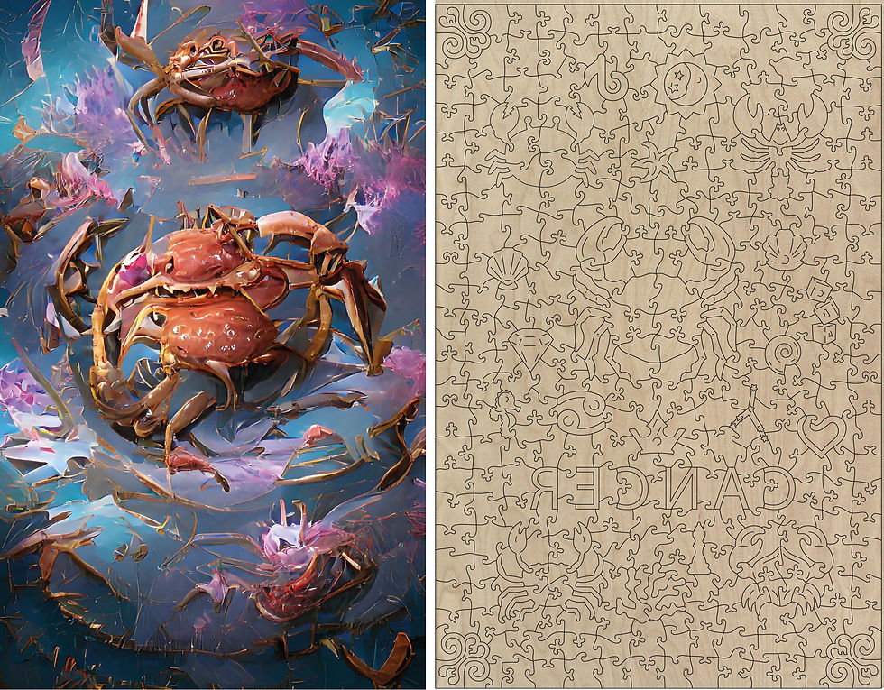 Cancer Zodiac Wooden Jigsaw Puzzle Palmetto Puzzleworks