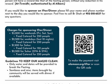 Ramadan 2026 Iftar/Suhur Sign-up