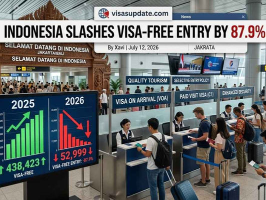 Indonesia cuts visa-free entry by 87.91% in first half of 2026 as part of selective immigration policy.
