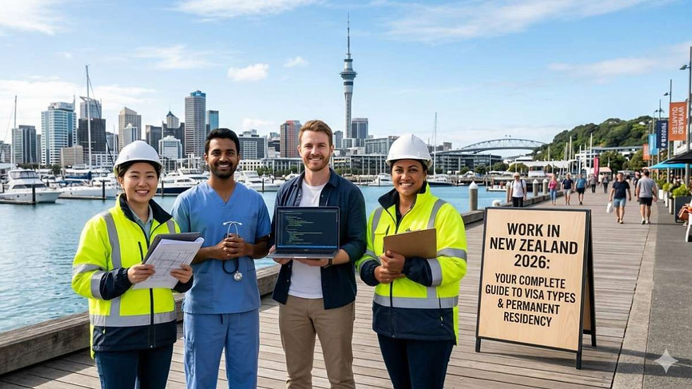 New Zealand work visa requirements 2026 complete guide covering AEWV, Green List, Skilled Migrant Category, eligibility, documents, processing times, costs, and PR pathways.