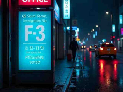 South Korea immigration office sign displaying F-3 dependent visa policy updates for 2025