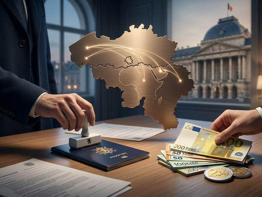 Belgium long-stay return visa fee increase to 335 euros September 2026 infographic showing return visa fee rising from 180 to 335 euros, standard Type D visa remaining at 250 euros, effective September 1, 2026.