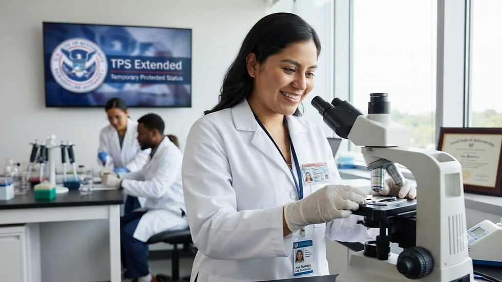 Salvadoran TPS work authorization September 2026 infographic showing USCIS confirms protection retained pending formal announcement, EADs extended through September 9, 2026, approximately 170,000 beneficiaries affected, and Form I-9 guidance for employers.