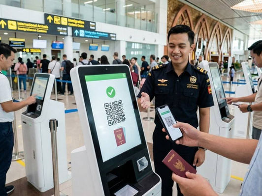 Indonesia Digital Arrival Card 2026 guide showing the All Indonesia online portal with QR code and step-by-step instructions.