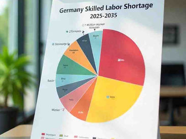 Graph showing Germany's skilled labor shortage projections from 2025-2035, highlighting 7 million worker deficit