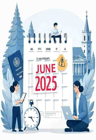 Finland’s 3-month unemployment deadline for work-based residence permits, showing calendar, documents, and diverse workers in a Nordic setting