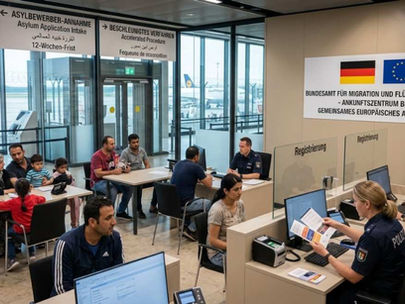 Germany opens new asylum processing center at Berlin Brandenburg Airport under EU Migration Pact with accelerated 12-week procedures for applicants from safe countries.