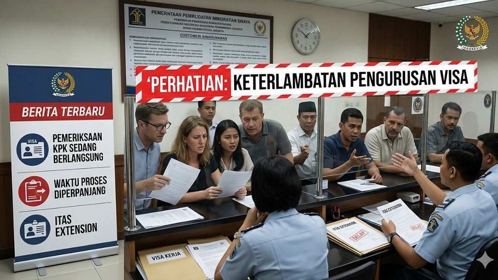 Indonesia immigration delays in 2026 due to KPK anti-corruption probes affecting work visas, exit permits, and ITAS extensions across Jakarta, Bali, and West Java.