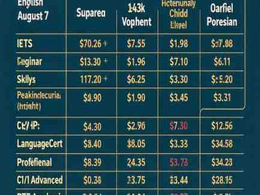 Table of new minimum English test scores for Australian visas effective August 2025, showing requirements for IELTS, PTE, TOEFL, and other tests.