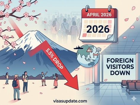 Japan tourism rebound stalls with 5.5 percent drop in foreign visitors April 2026 due to geopolitical tensions.