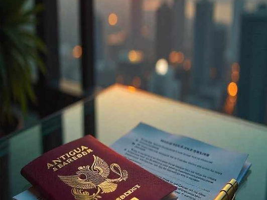 Antigua Citizenship by Investment (CBI) program documents and passport."