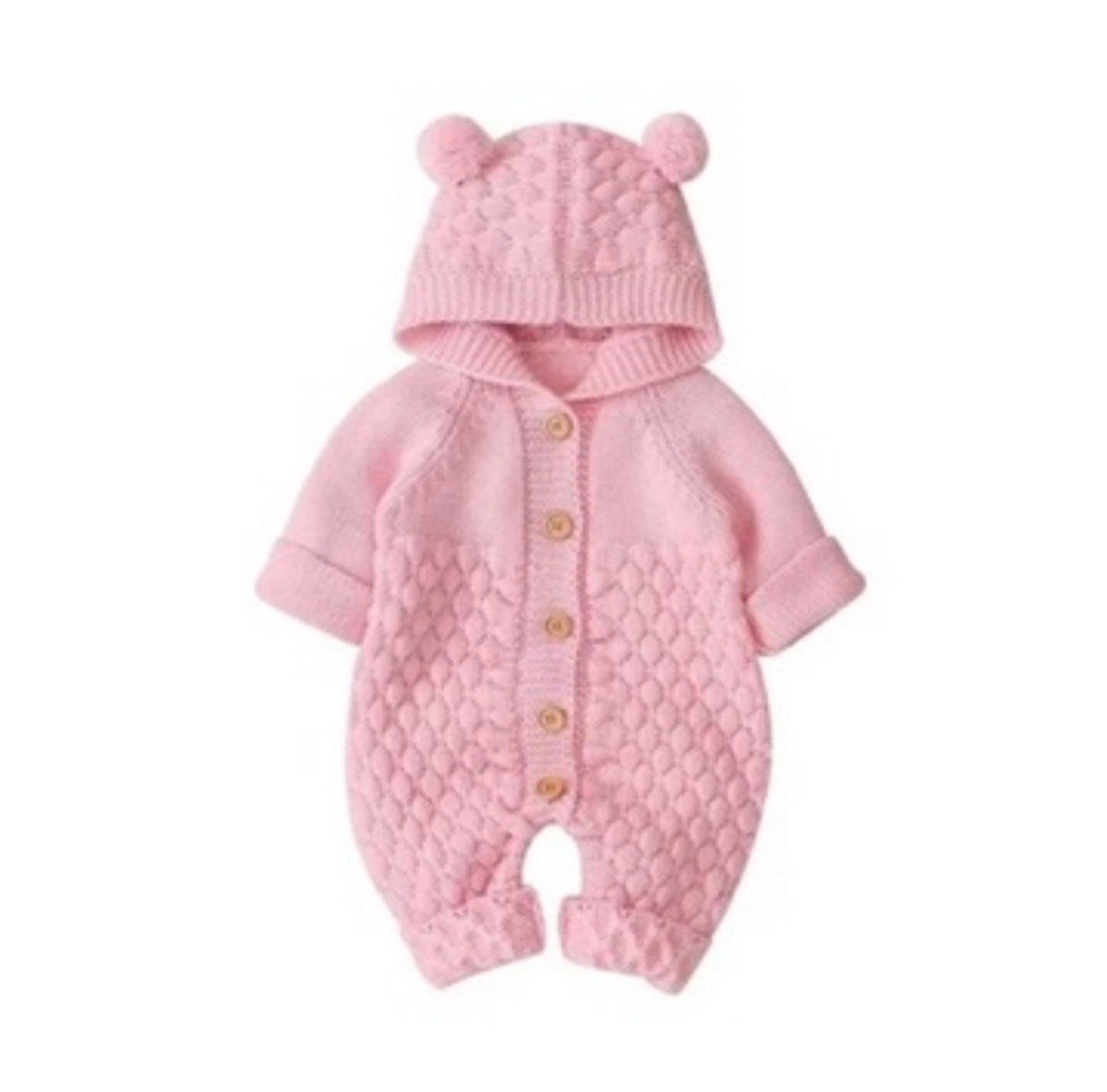It's the Baby Bear Knitted Jumpsuit (Pink)