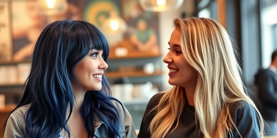2 women talking in a coffee shop shop