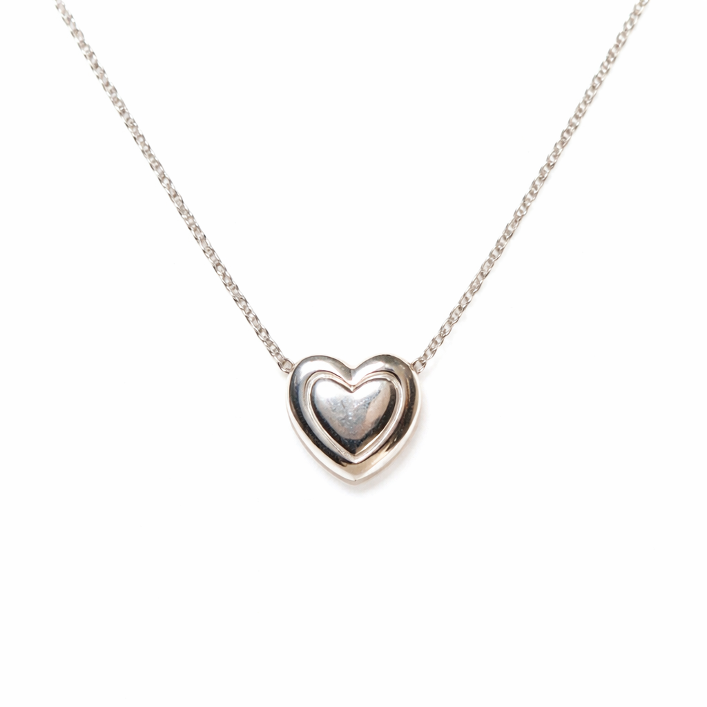 14kt White Gold Heart Necklace