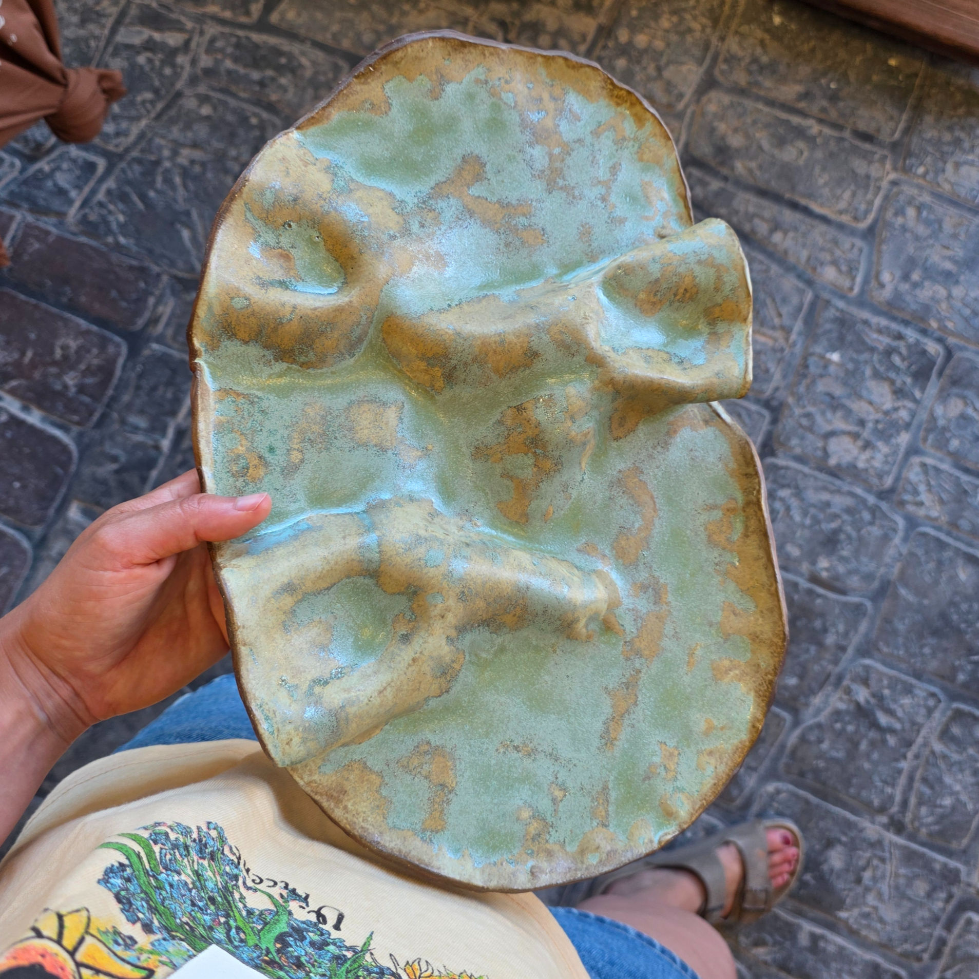 Wavy Platter - Emerald Mist
