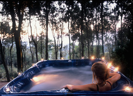La jacuzzi vista bosco e mare della spa de Il Termine Elba