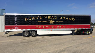 semi-trailer with Boar's Head Brand Provisions branding