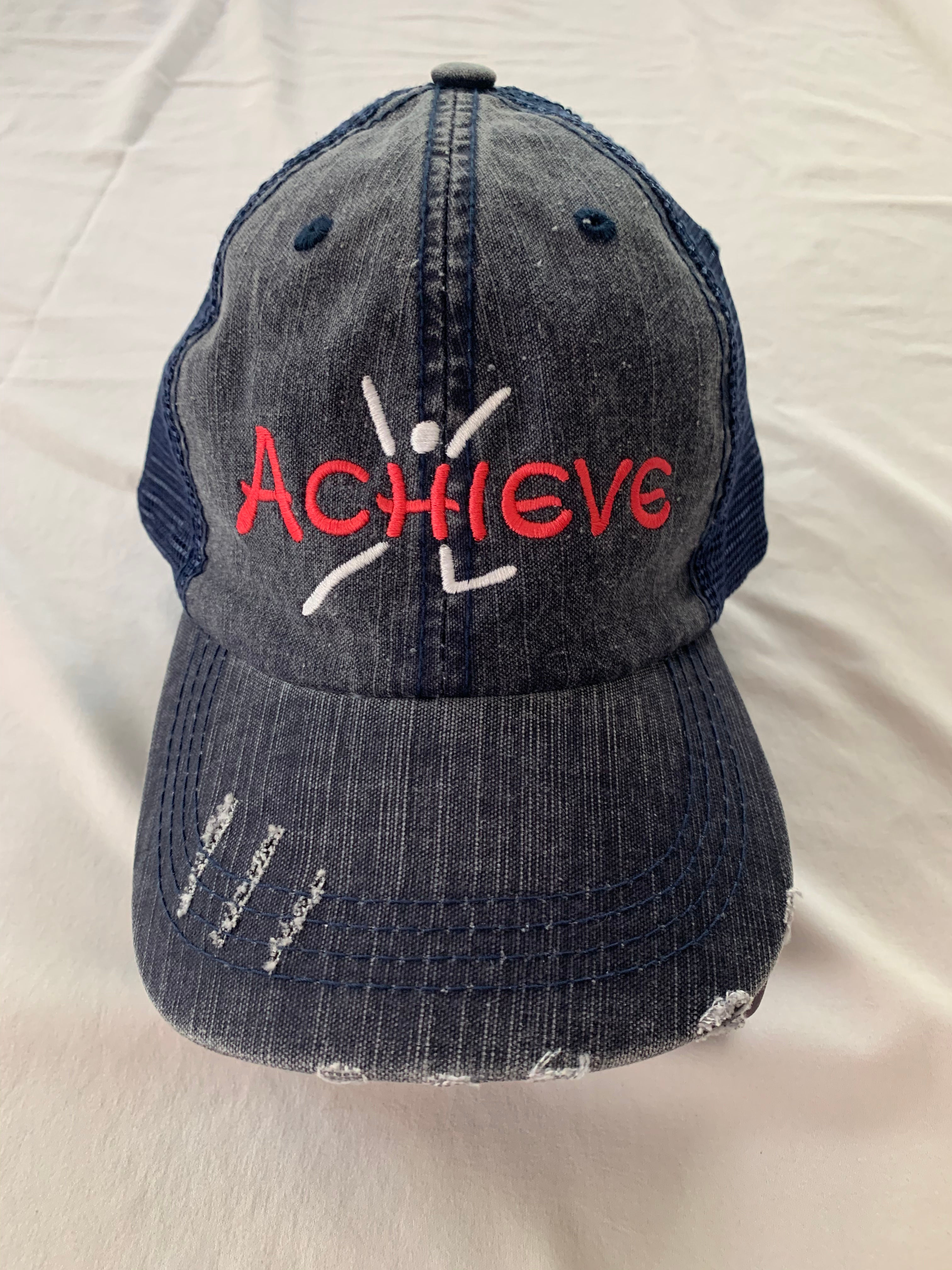 ACHIEVE High Ponytail Hat in Navy Blue