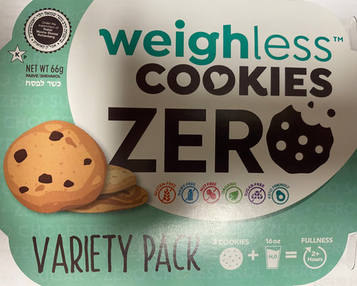 Weighless Cookies Passover Zero (6 cookies) 2 each flavour