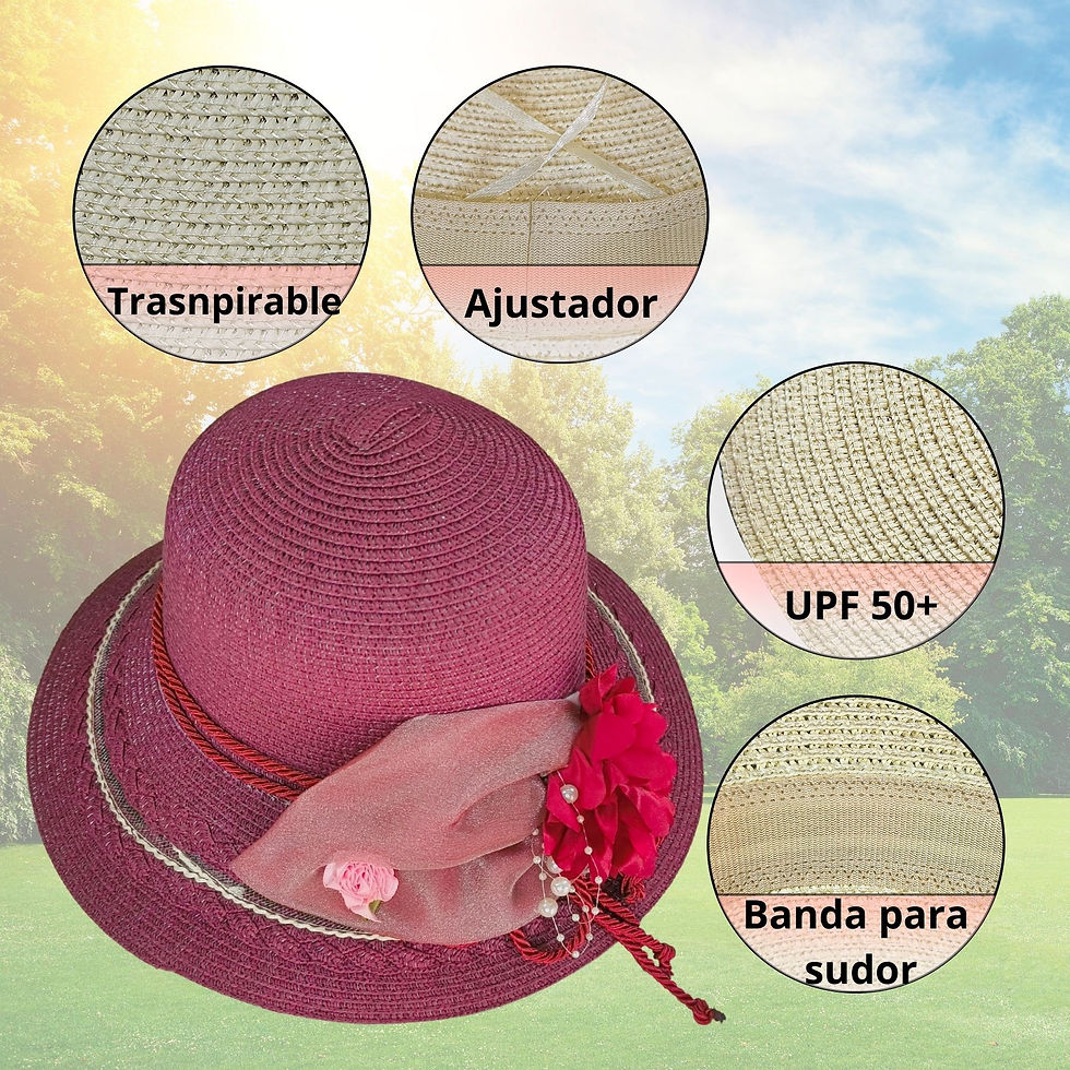 Miniatura: Sombrero Para Mujer Ala Corta Protección Ligero