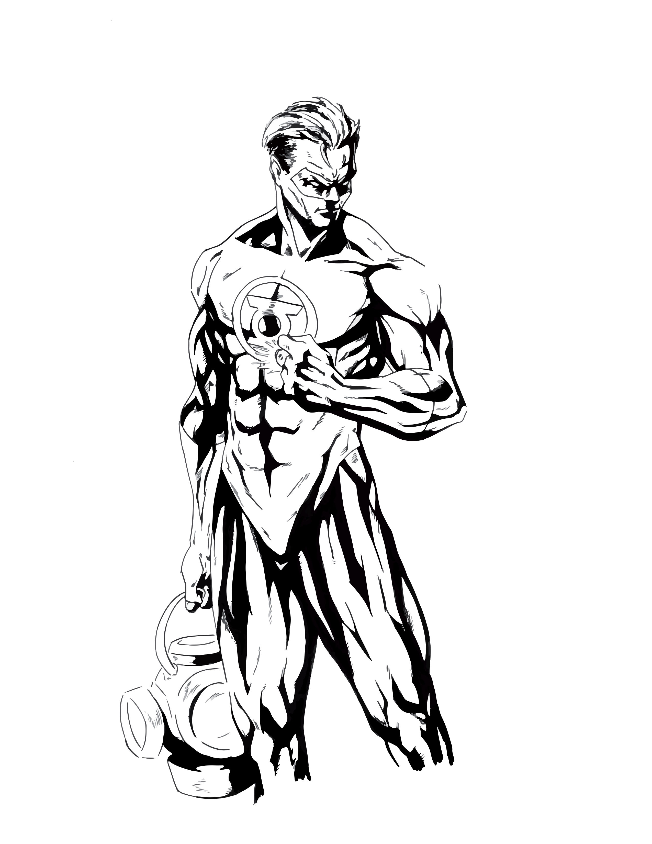 Green Lantern B+W Print
