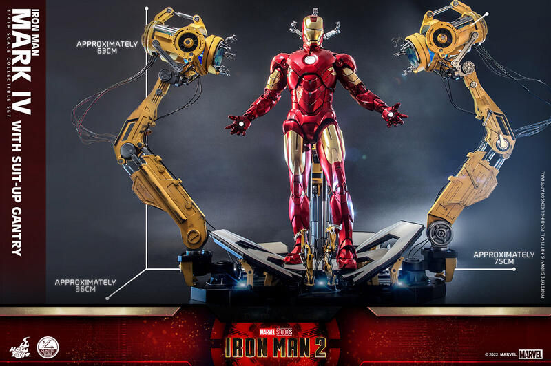 Thumbnail: QS021 -IRON MAN 2- 1/4 IRON MAN MARK IV WITH SUIT-UP GANTRY 《鋼鐵俠2》鋼鐵俠馬克4+著裝整備台套組