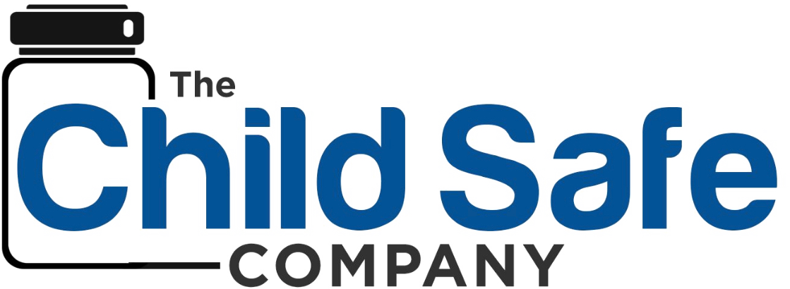Logo of The Child Safe Company featuring a child silhouette and safety elements in a vibrant color scheme.