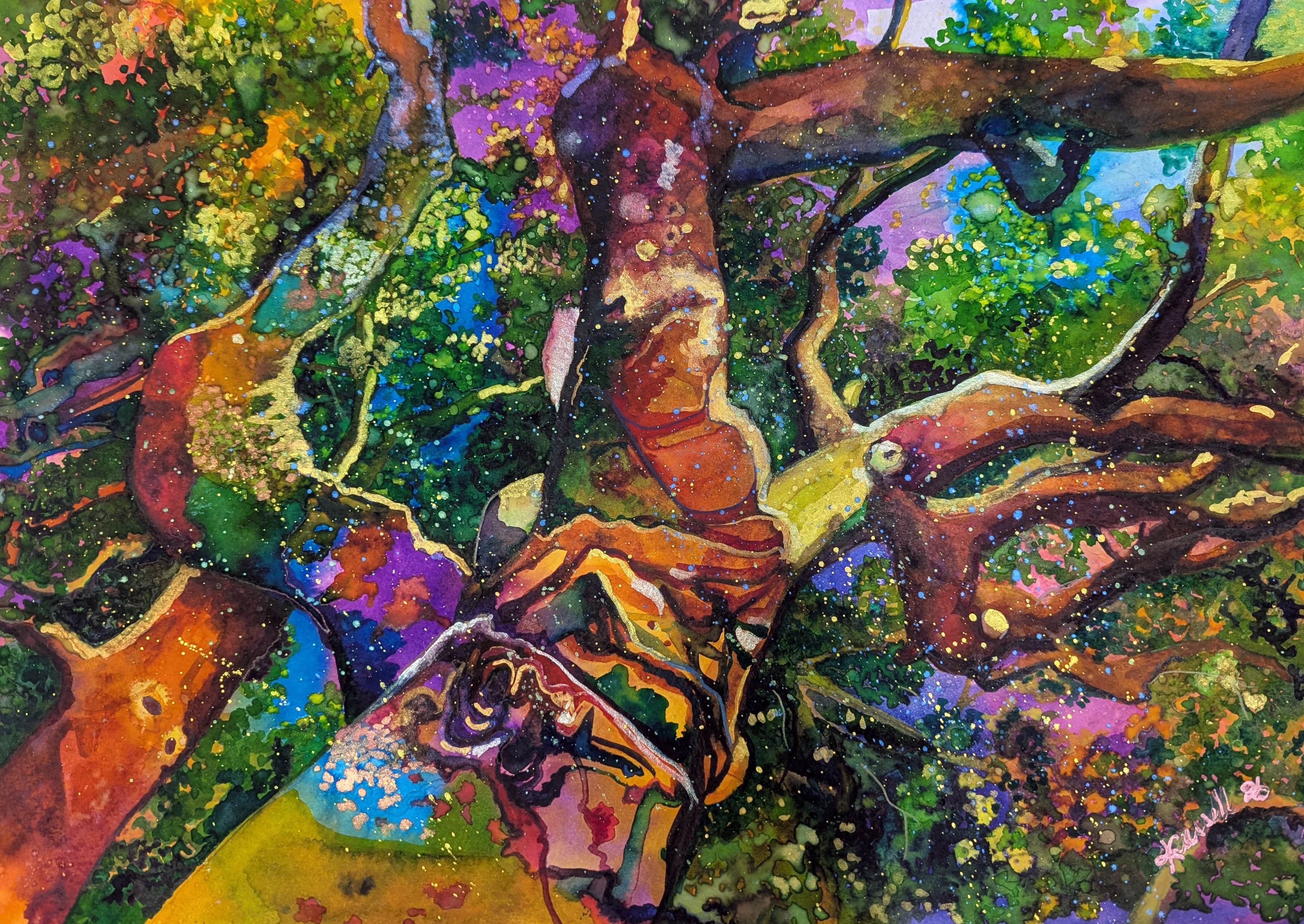 The image shows the ethereal flow of synchronicity and artistic inspiration.