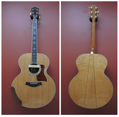 B&G Guitars Little Sister parlor‑sized semi‑hollow electric guitar with mahogany body, figured maple top, custom wound P90