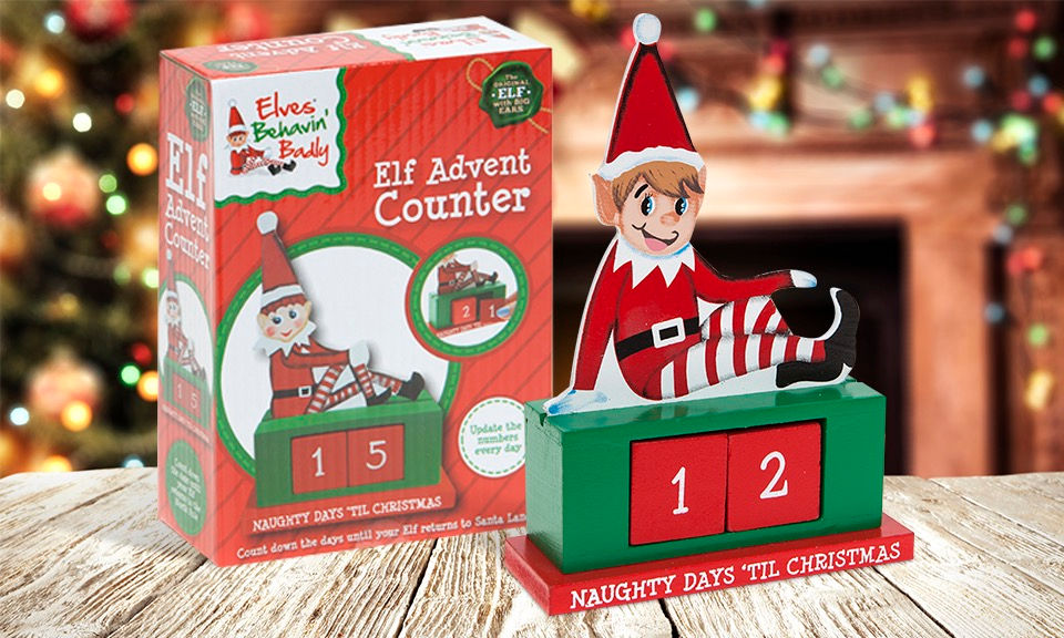 WOODEN ELF CHRISTMAS ADVENT COUNTDOWN CALENDAR