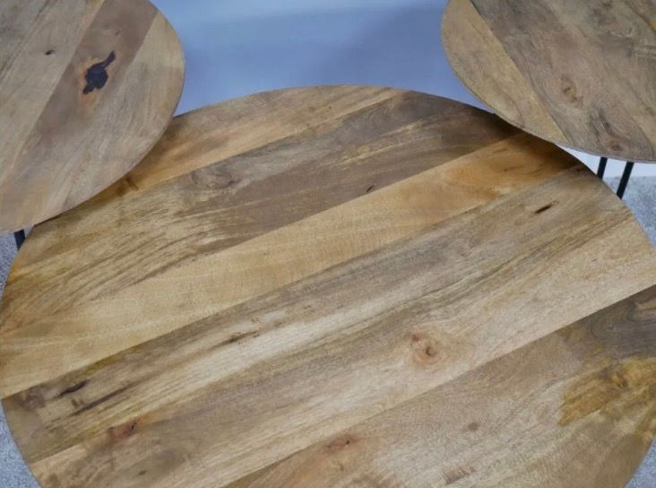 Thumbnail: INDUSTRIAL RUSTIC RECLAIMED WOODEN SET OF 3 TABLES