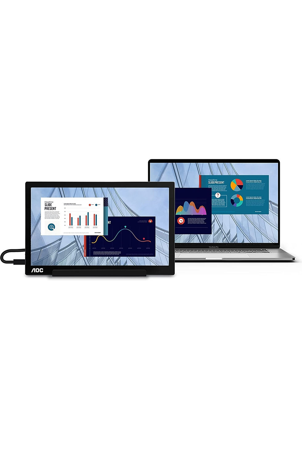 Thumbnail: AOC 16" USB-C Powered Portable Monitor, Extremely Slim, Full HD 1920x1080 IPS