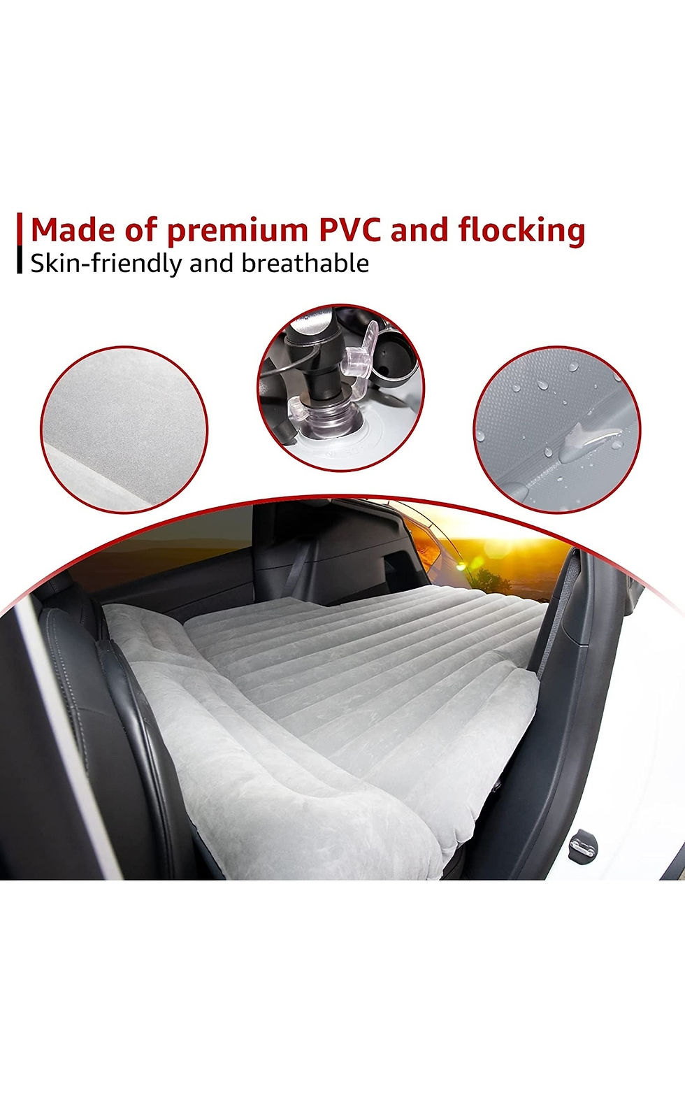 Thumbnail: Tesla Car Inflatable Air Mattress Portable Camping Bed Cushion