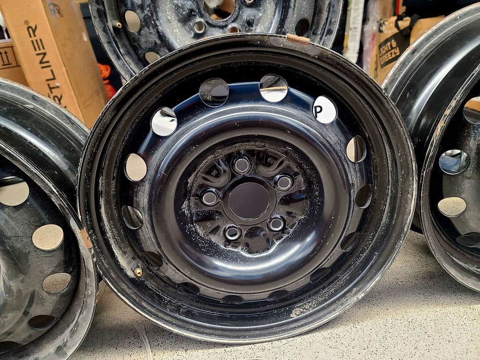 Thumbnail: Steel Rims for Volkswagen, 16×6.5 5-112 BST BLACK STEEL WHEEL {57.1} 50 