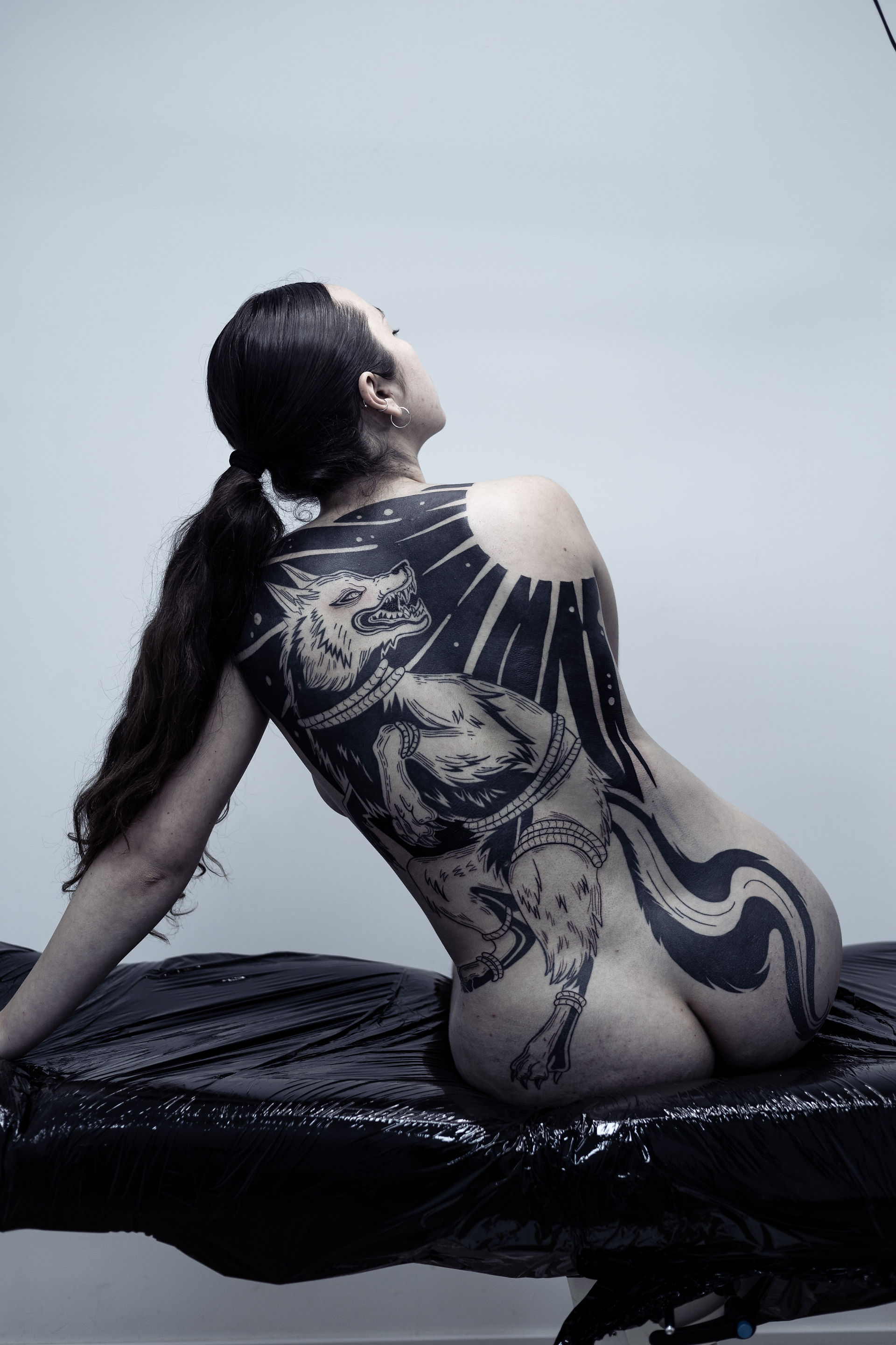 Tatuaje Blackwork Lobo