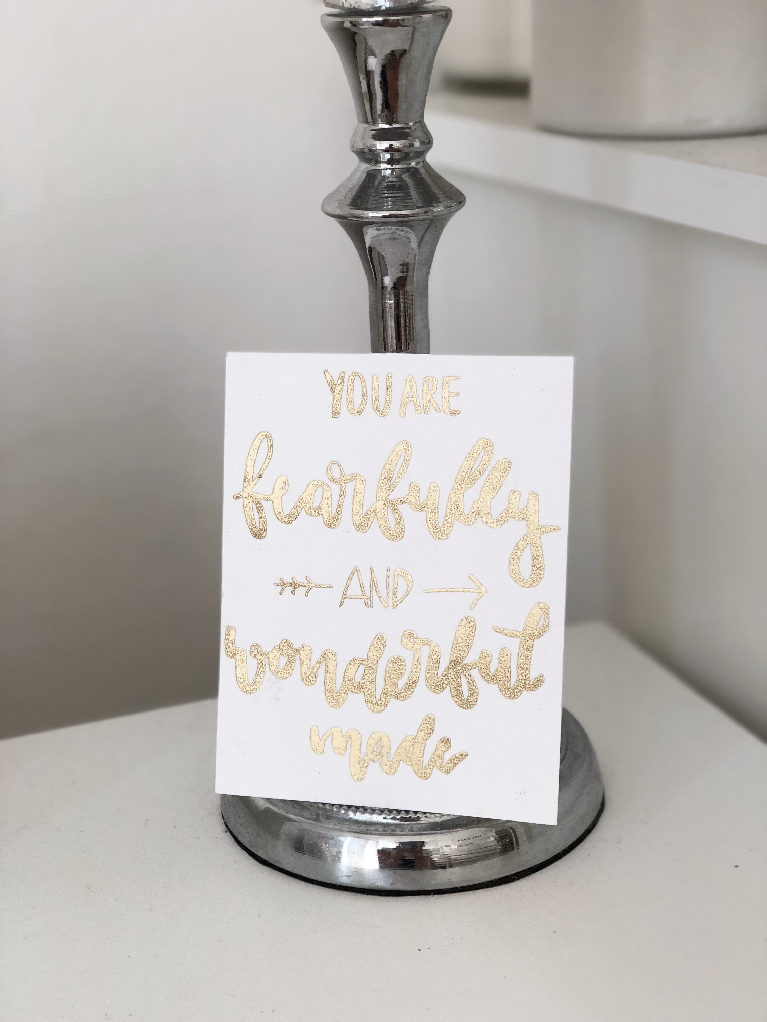 Psalm 139,14 Gold Karte