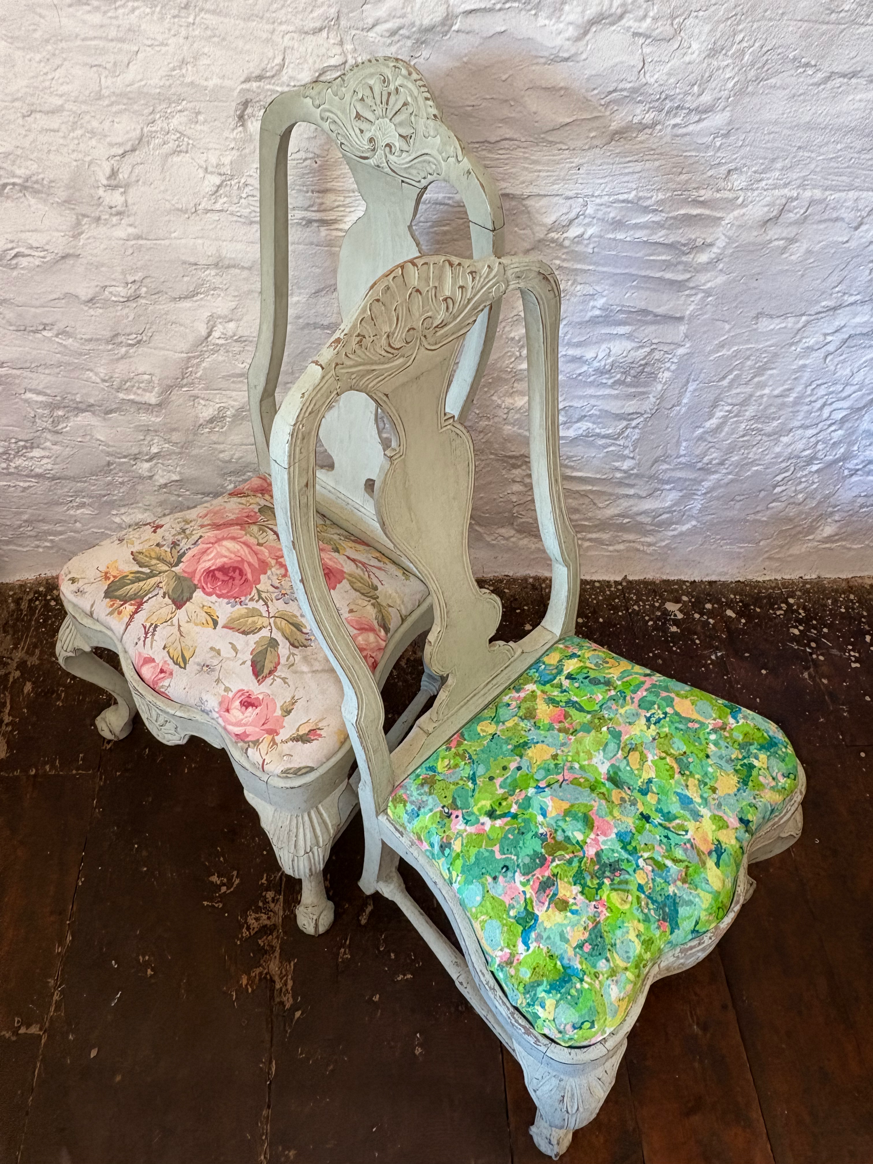 Pair of Swedish Gustavian Side Chairs