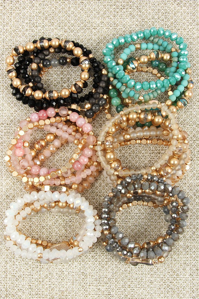 Hdb2739 - Multi Line Druzy Stone Charm Bracelet