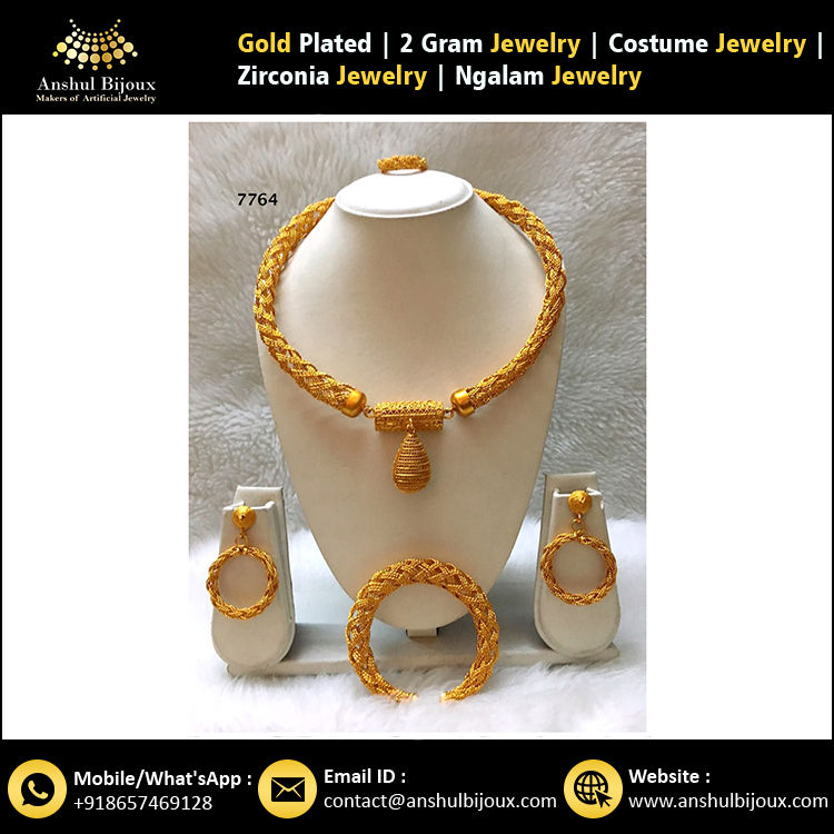 Thumbnail: Big Chain Design Ngalam African Necklace Set Jewelry