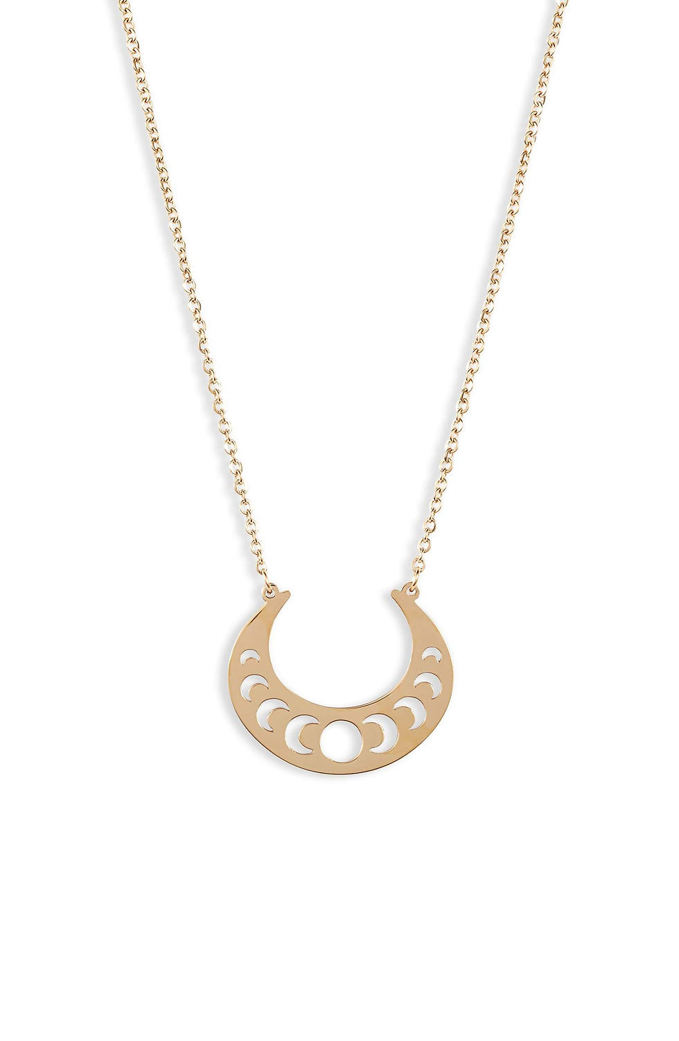 Open Crescent Focal Necklace - Gold