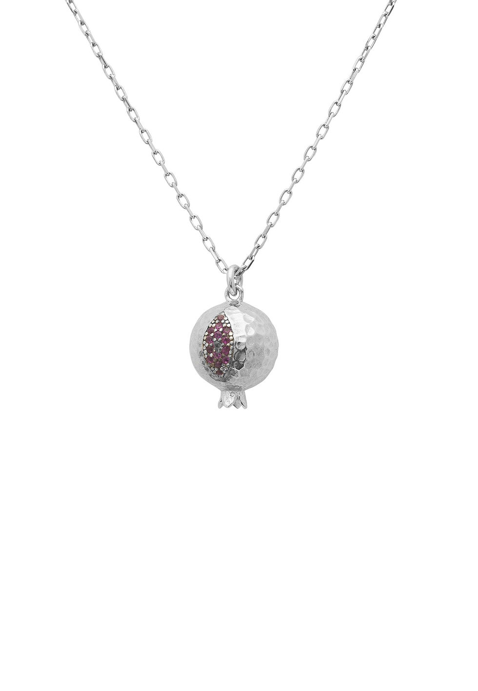 Pomegranate Charm Necklace Silver